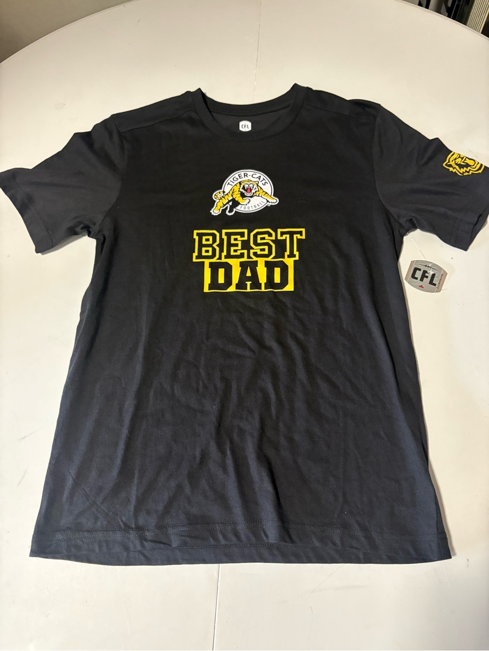 Tiger-Cats "Best Dad" Black Short Sleeve Tee - New with Tags